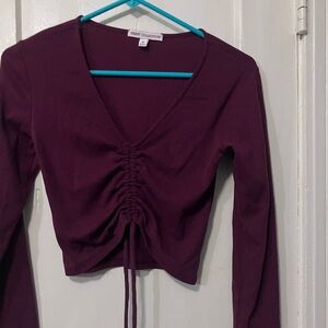 NY Collection Deep Purple Long Sleeve Top